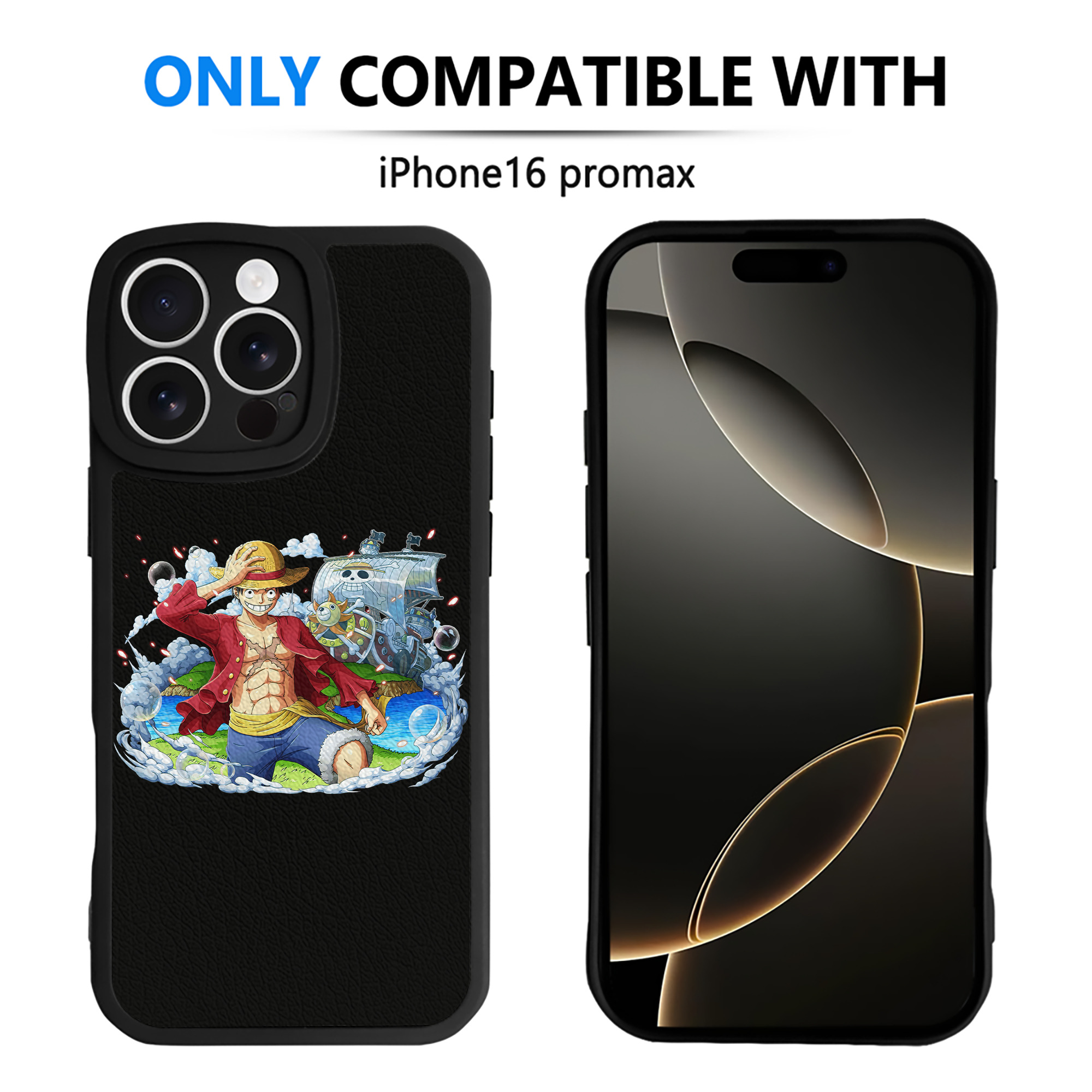 （画像用） ワンピース モンキー・D・ルフィ ONE PIECE Monkey D. Luffy 【iPhone 16シリーズ対応】シリコンスマホケース（レザー調） 材質：シリコン